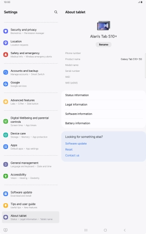Press Status information.