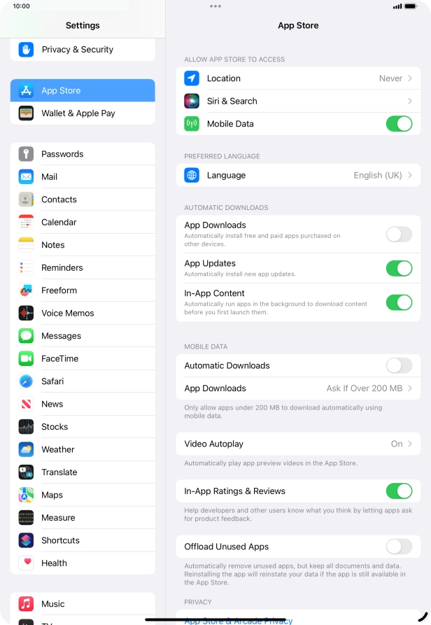 Press the indicator next to 