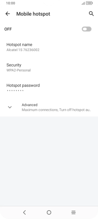 Press Hotspot name and key in the required name for the Wi-Fi hotspot.