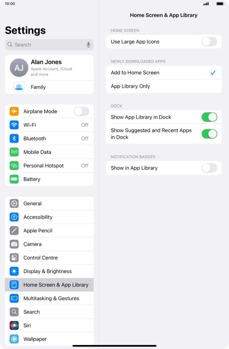 Press the indicator next to 