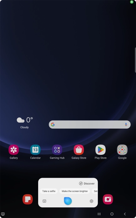 Say, in your own words, what you would like your tablet to do. CAMERA, CALL [contact], SEARCH THE WEB FOR [information].