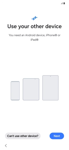 Press Can't use other device?.