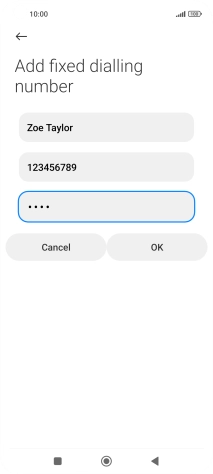 Key in your PIN2 and press OK. The default PIN2 is 1111.