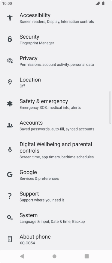 Press About phone. Press About phone.