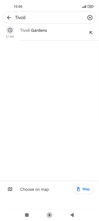 Press the required destination.