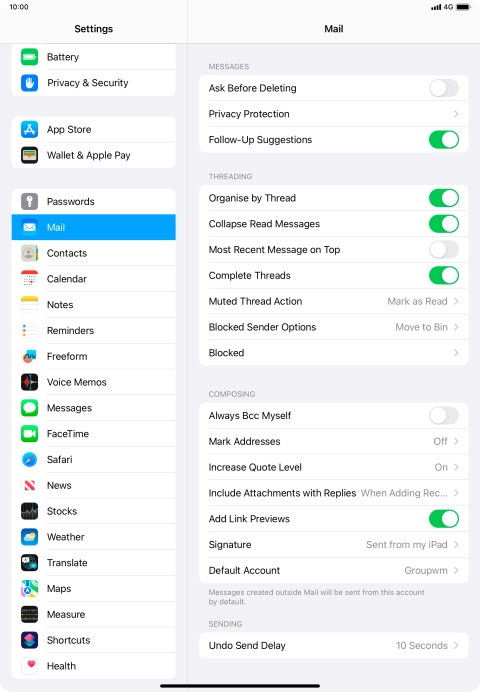Press Default Account.