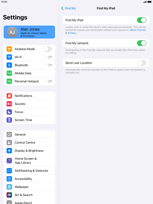Press the indicator next to 