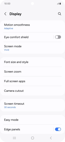 Press Screen timeout.