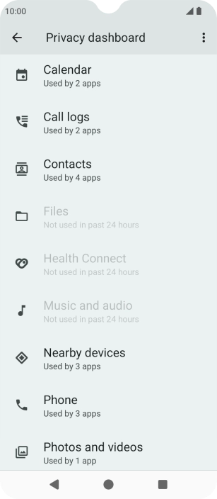 Press the required phone function.