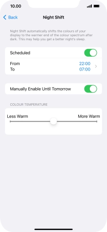 Press and drag the indicator below 
