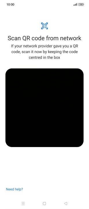 Place the QR code you've received inside the phone camera frame to scan the code. If you’ve deleted your eSIM, you can re-add it using your existing QR code. If you’re having problems, see our FAQ.