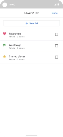 If you select New list, follow the instructions on the screen to create a new list.