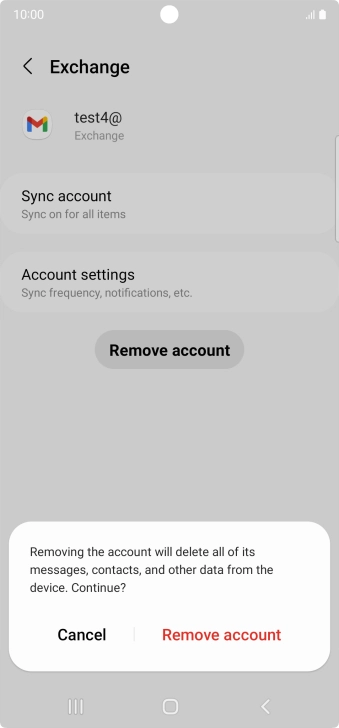 Press Remove account. Press Remove account.