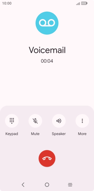 Press the end call icon.