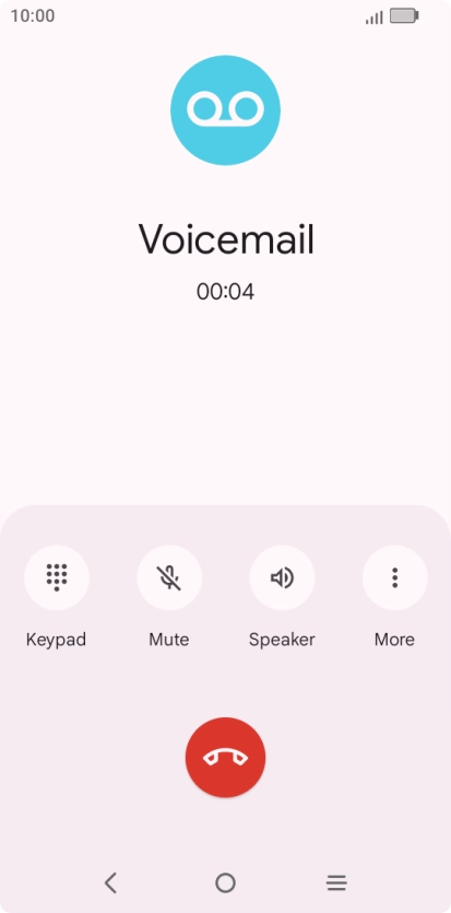 Press the end call icon.