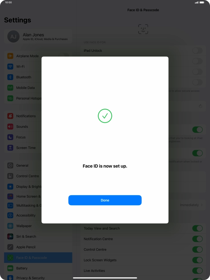 Press Done. If you haven't previously selected a lock code, key in a code of your own choice twice. Press Done. If you haven't previously selected a lock code, key in a code of your own choice twice.