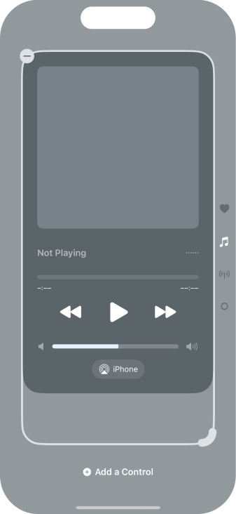 Press the remove icon on the required Control Centre page to remove it from Control Centre.