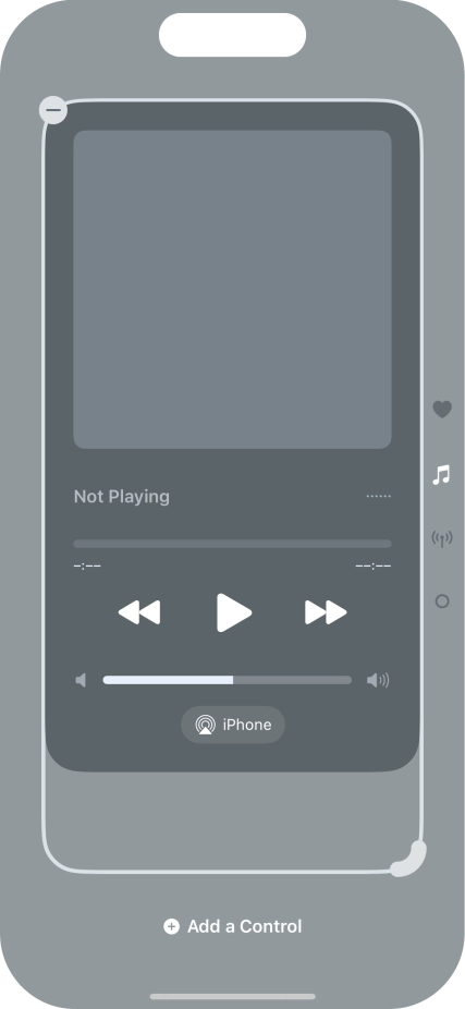 Press the remove icon on the required Control Centre page to remove it from Control Centre.