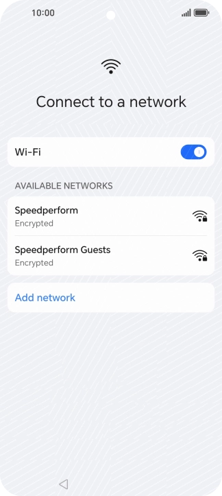Press the required Wi-Fi network.
