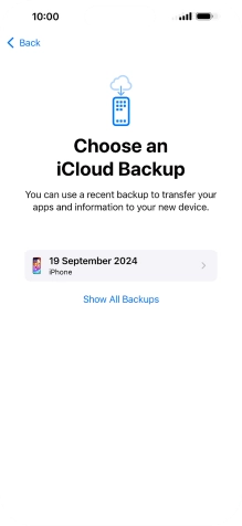 Press the required backup and your phone restores the content of the selected backup. Subsequently, follow the instructions on the screen to set up your phone and prepare it for use.