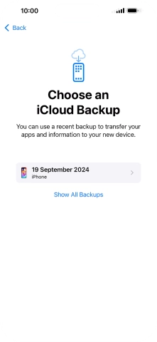 Press the required backup and your phone restores the content of the selected backup. Subsequently, follow the instructions on the screen to set up your phone and prepare it for use.