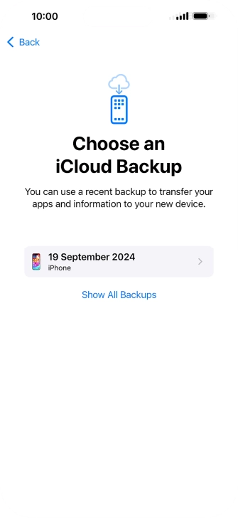 Press the required backup and your phone restores the content of the selected backup. Subsequently, follow the instructions on the screen to set up your phone and prepare it for use.