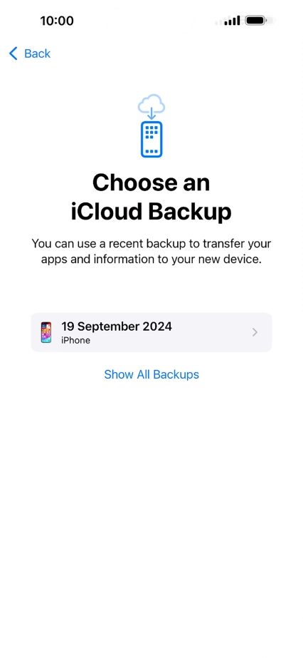 Press the required backup and your phone restores the content of the selected backup. Subsequently, follow the instructions on the screen to set up your phone and prepare it for use.