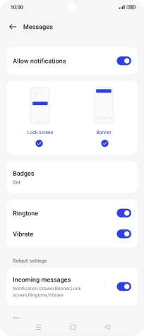 Press Incoming messages. Press Incoming messages.