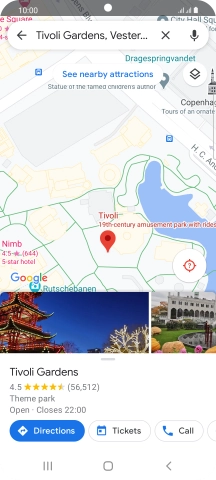 Press the destination at the bottom of the screen.