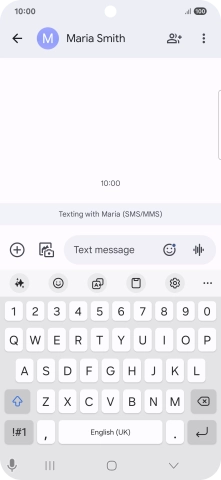 Select an existing conversation or create a new message and press the AI icon.