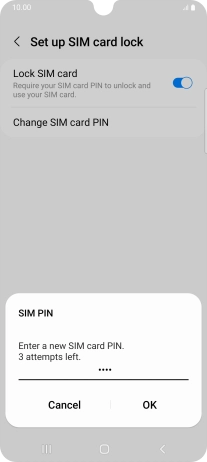 Key in a new four-digit PIN and press OK.