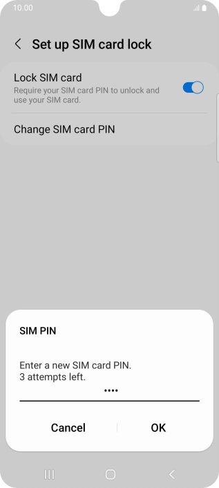 Key in a new four-digit PIN and press OK.