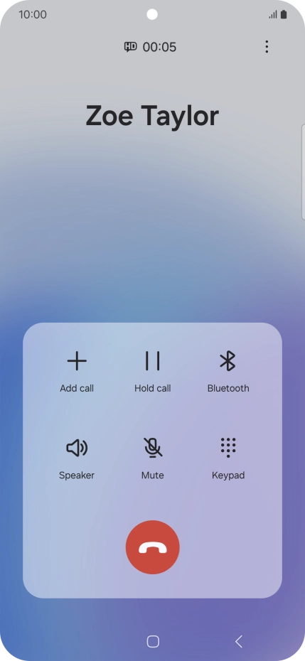 Press the end call icon.