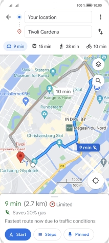 Press the required mode of transportation.