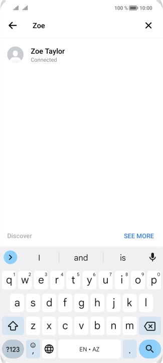 Key in the first letters of the recipient's name and press the required contact.