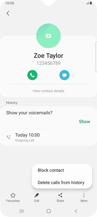 Press Block contact.