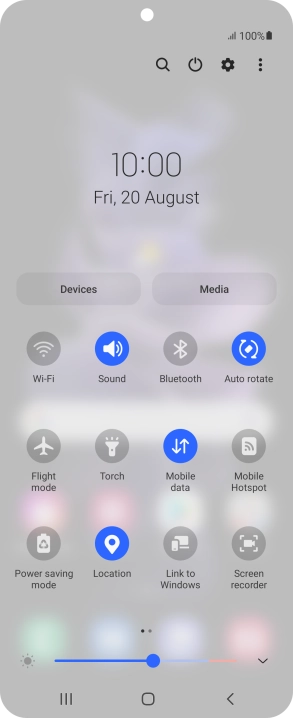 Press the settings icon. Press the settings icon.