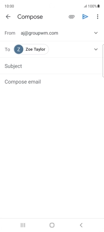 Press Subject and key in the subject for the email message.