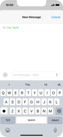 Press the microphone icon and say the required text.