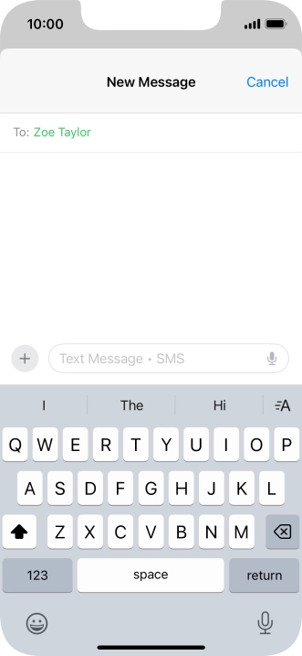 Press the microphone icon and say the required text.