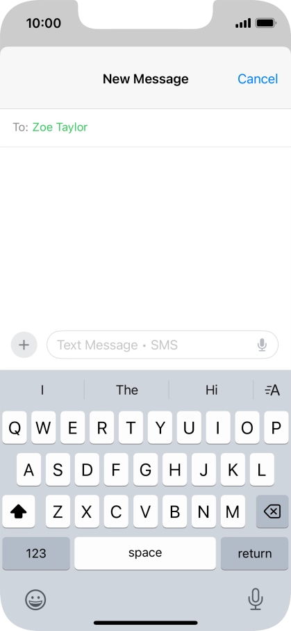 Press the microphone icon and say the required text.