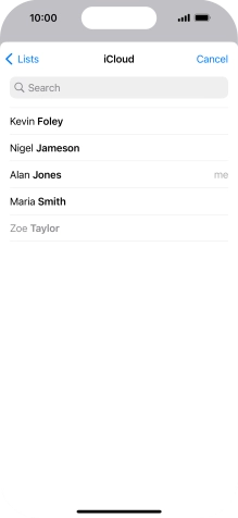 Press the required contact.