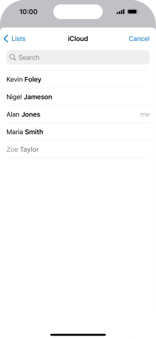 Press the required contact. Press the required contact.