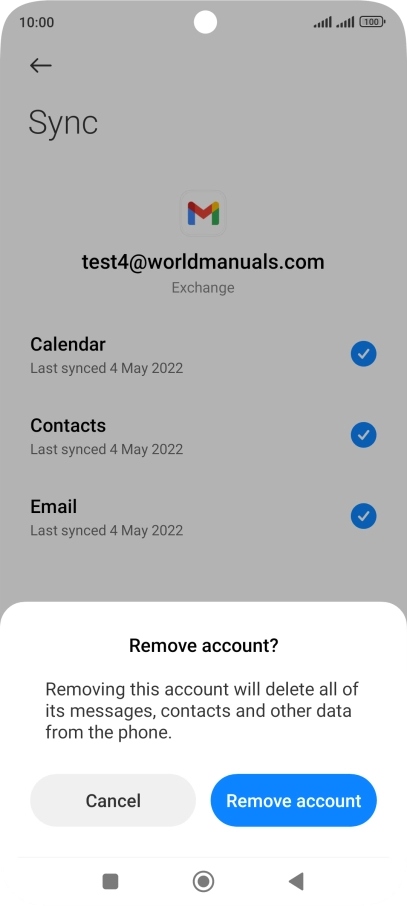 Press Remove account.