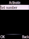 Select Set number and press the Left selection key.