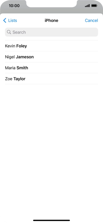 Press the required contact.