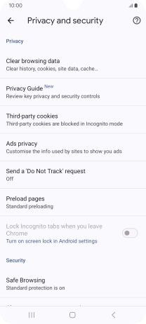 Press Clear browsing data.