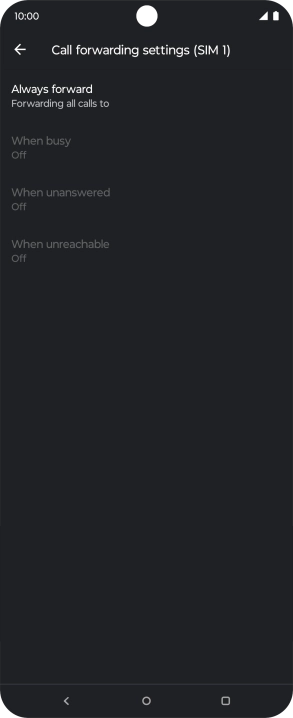 Press the required divert type.