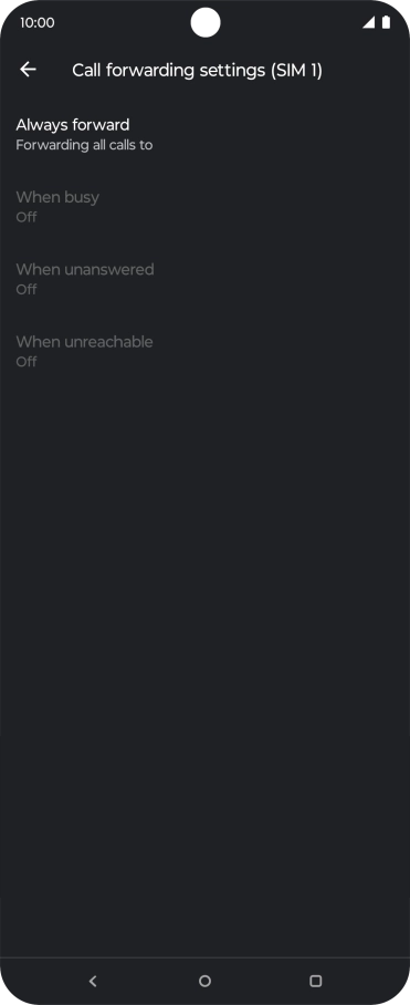 Press the required divert type.