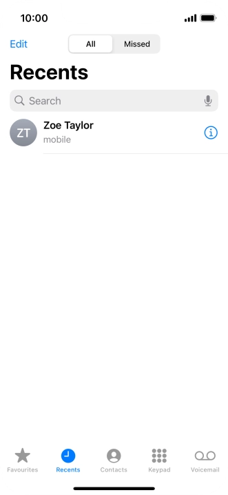 Press the information icon next to the required phone number.